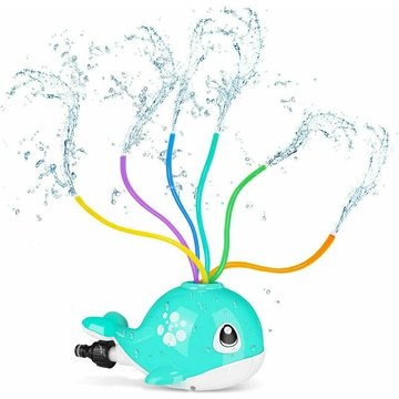 HANBING Baleine Jouet Arroseur d'eau pour Piscine, Arroseur Jouet pour Enfant avec 6 Tubes pivotants, Jouet d'arrosage d'eau pour Garçons, Filles, Jardin