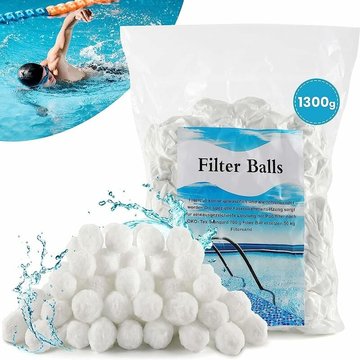 Tanabata - Balles Filtrantes 1300g Boules De Filtre De Piscine, Alternative pour 46 Kg Sable Filtrant Sable De Quartz, Média Filtre à Fibres pour