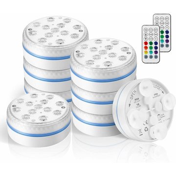 Lumière sous-marine BAMNY, lumières étanches à changement de couleur avec éclairage RVB de 13 LED et télécommande RF pour piscine, base de vase