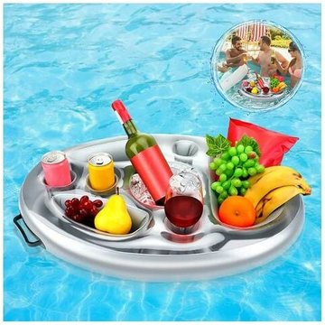 Bar de Piscine Flottant, 8 Trous Bar Flottant Piscine, Gonflables Porte-Boissons, Plateau Gonflable Bar Flottant, Bar Flottant Spa,50*70cm