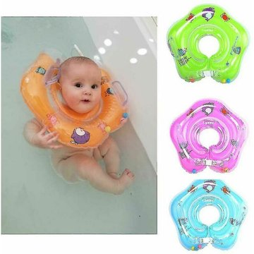 AYYQH - Anneau de natation gonflable pour bébé avec tour de cou pour nouveau-né, couleur bleu, 11