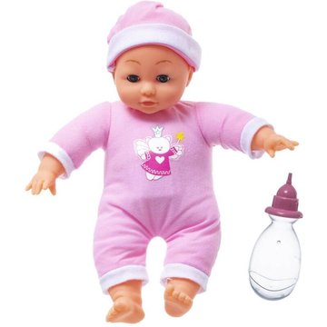 BE TOYS - Poupon Rieur avec Biberon et Piscine 30 cm Blanc / Rose