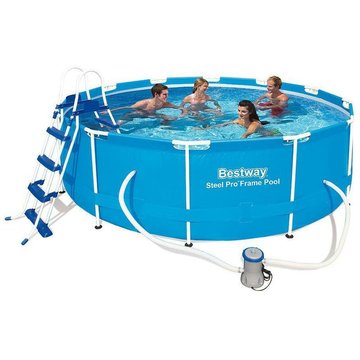 Piscine ronde Bestway avec station de traitement structure métallique ø 366x100 cm