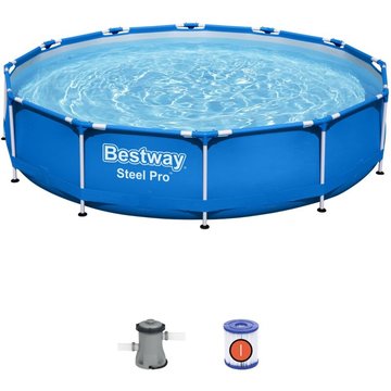 Bestway - Spa Piscine tubulaire ronde 366 x 76 cm - 6 473 l - Steel Pro - 56681 - Bleu