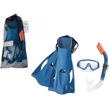 Set de plongée piscine Bestway - masque, palmes et tuba Meridian pointure 41 à 46, 14 ans+ - couleurs aléatoires