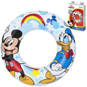 Bouée Gonflable Bestway pour Enfants de 3 à 6 ans 48 cm Design Mickey Mouse Double Chambre à Air Piscine