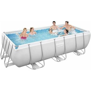 Piscine tubulaire rectangulaire Bestway Power Steel 4,04 x 2,01 x 1 m avec filtre à sable - Gris