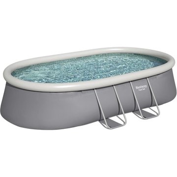 Kit Piscine hors sol autoportante Bestway Fast Set - 488 x 305 x 107 cm - Ovale (avec filtre, échelle, bâche, cartouche)