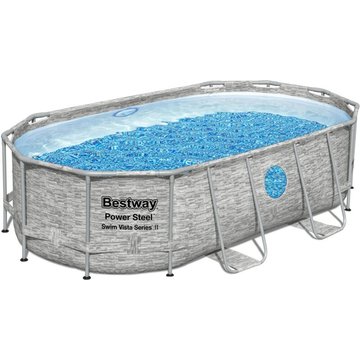 Piscine hors sol sans accessoire Power Steel Swim Vista ovale 427x250x100 cm Bestway