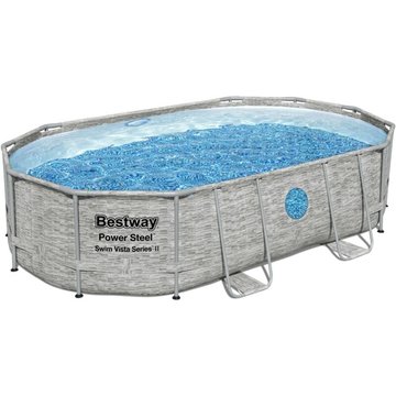 Bestway Piscine hors-sol sans accessoire Power Steel Swim Vista ovale 488x305x107 cm