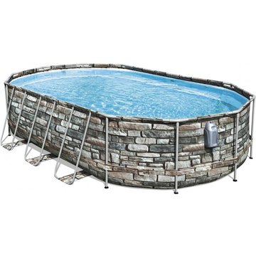 Piscine Ovale Multicolore 50,8 x 30,5 x 48/6,10 x 3,66 x 1,22 m (56719) - Bestway