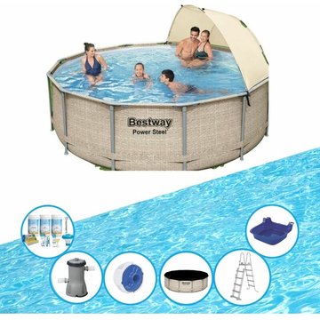Bestway - Piscine Power Steel avec accessoires - 396x107 cm