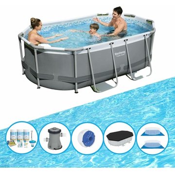 Bestway Piscine Power Steel avec accessoires - 305x200x84 cm - Prix compétitif, livraison rapide !