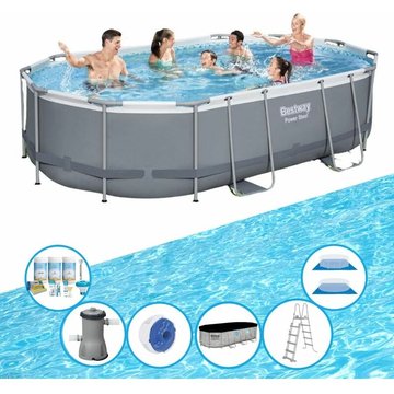 Bestway Piscine Power Steel - Avec des accessoires - 488x305x107 cm - Offrir