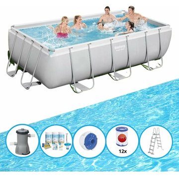 Bestway - Piscine Power Steel - Bundle de piscine - 404x201x100 cm - Prix compétitif, livraison rapide!