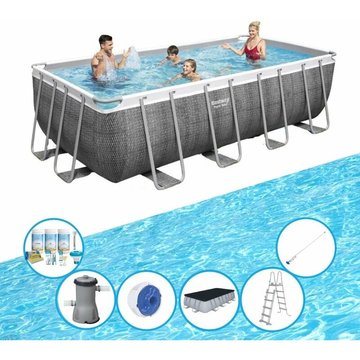 Bestway Piscine Power Steel - Ensemble de piscine - 488x244x122 cm