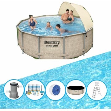 Bestway - Piscine Power Steel - Forfait Piscine - 396x107 cm - Offrir