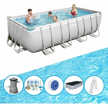 Bestway - Piscine Power Steel - Forfait Piscine - 488x244x122 cm - Offrir