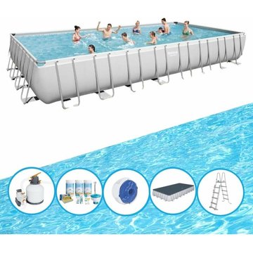 Bestway Piscine Power Steel - Forfait Piscine - 956x488x132 cm - Prix compétitif, livraison rapide !
