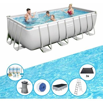 Bestway - Piscine Power Steel avec accessoires - 488x244x122 cm - Prix compétitif, livraison rapide !
