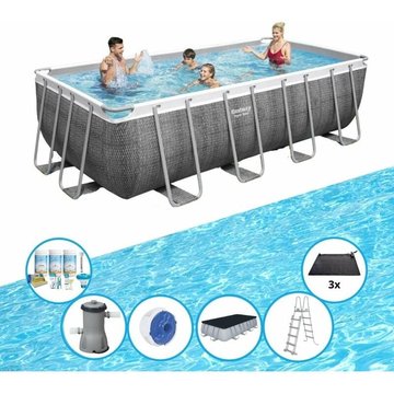 Bestway Piscine Power Steel Plus des accessoires - 488x244x122 cm