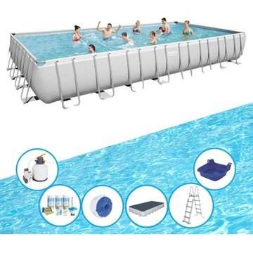 Bestway Piscine Power Steel Plus des Accessoires - 956x488x132 cm