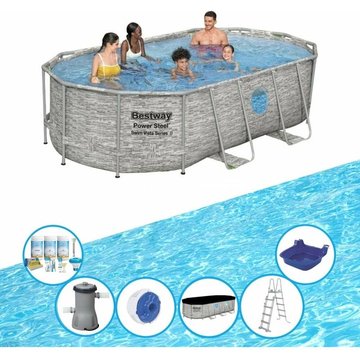 Bestway Piscine Power Steel Swim Vista - Avec accessoires - 427x250x100 cm