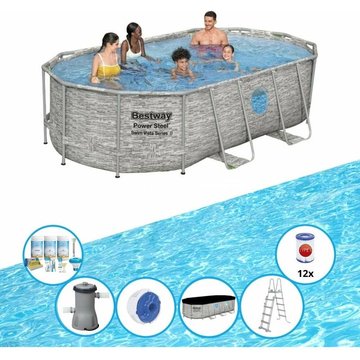 Bestway Piscine Power Steel Swim Vista - Bundle de piscine - 427x250x100 cm