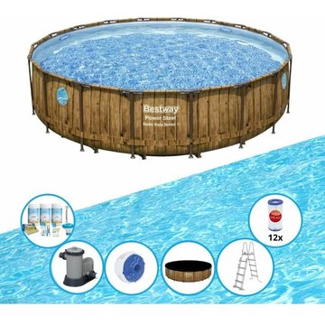 Bestway Piscine Power Steel Swim Vista - Bundle de piscine - 488x122 cm - Offrir