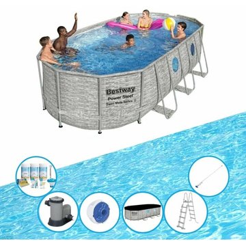 Bestway Piscine Power Steel Swim Vista - Ensemble de piscine - 549x274x122 cm - Offrir