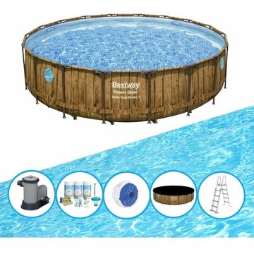 Bestway Piscine Power Steel Swim Vista - Forfait Piscine - 488x122 cm - Offrir
