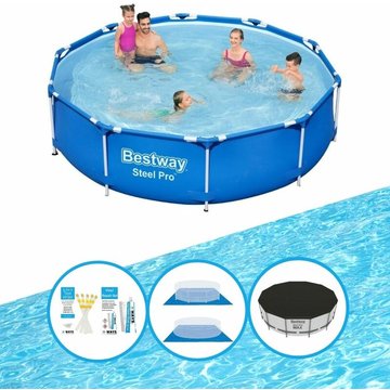 Bestway Piscine Steel Pro 305x76 cm - Avec des accessoires - Prix compétitif, livraison rapide!