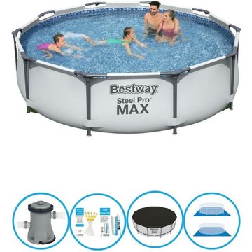 Piscine Bestway Steel Pro Max avec accessoires - 305x76 cm - Gris