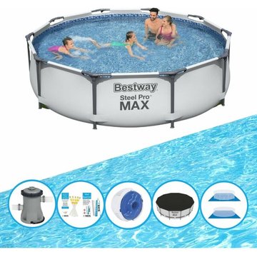 Bestway Piscine Steel Pro MAX - Avec des accessoires - 305x76 cm - Prix compétitif, livraison rapide!