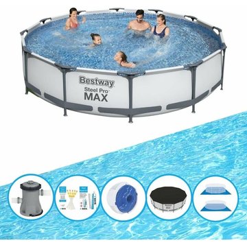 Bestway Piscine Steel Pro MAX - Avec accessoires - 366x76 cm - Prix compétitif, livraison rapide!