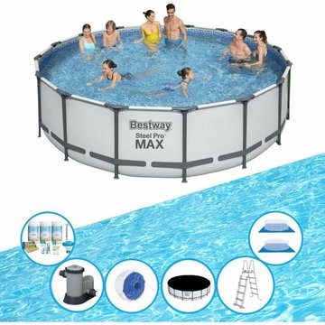 Bestway Piscine Steel Pro MAX - Avec accessoires - 488x122 cm - Prix compétitif, livraison rapide!