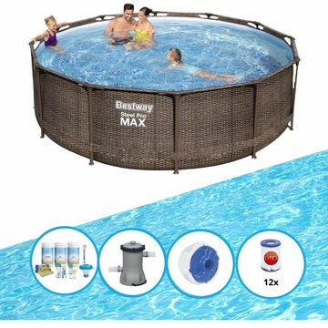 Bestway - Piscine Steel Pro MAX - Bundle de piscine - 366x100 cm - Offrir