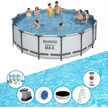 Bestway - Piscine Steel Pro MAX - Bundle de piscine - 488x122 cm