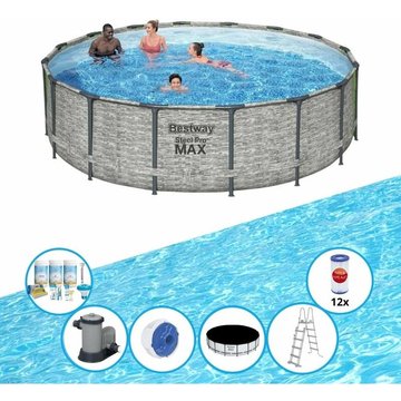 Bestway - Piscine Steel Pro MAX - Bundle de piscine - 488x122 cm