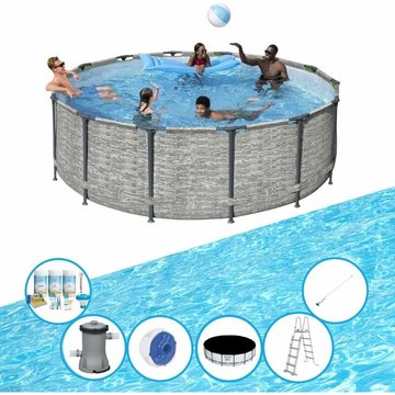 Bestway - Piscine Steel Pro MAX - Ensemble de piscine - 427x122 cm - Prix compétitif, livraison rapide!