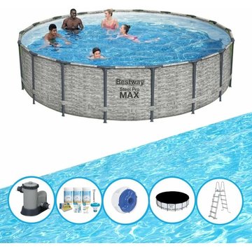 Bestway - Piscine Steel Pro MAX - Forfait Piscine - 549x122 cm - OFFERT