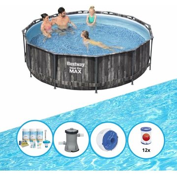Bestway - Piscine Steel Pro MAX - Ronde - Ensemble de piscine - 366x100 cm - Prix compétitif, livraison rapide !