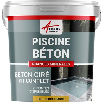 Enduit piscine béton ciré revêtement piscine - 8 m² Cédrat Jaune Arcane Industries