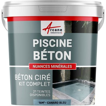 Enduit piscine béton ciré revêtement piscine - 16 m² Canard Gris Bleuté Arcane Industries