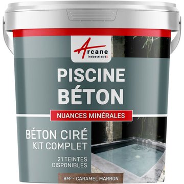 Enduit piscine béton ciré revêtement piscine - 8 m² Caramel Marron Arcane Industries