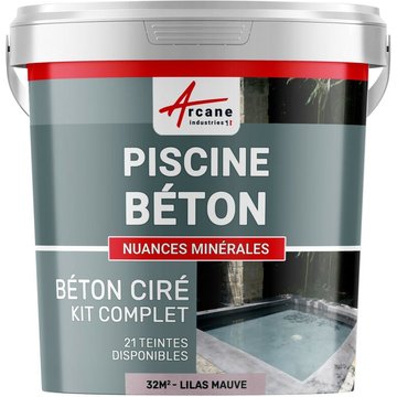 Enduit piscine béton ciré revêtement piscine - 32 m² Lilas Mauve Arcane Industries