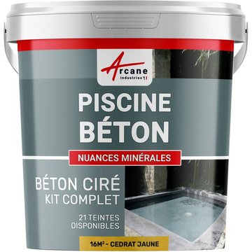 Enduit piscine béton ciré revêtement piscine - 16 m² Cédrat Jaune Arcane Industries
