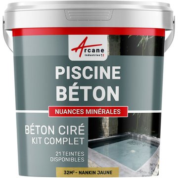 Enduit piscine béton ciré revêtement piscine - 32 m² Nankin Jaune Arcane Industries