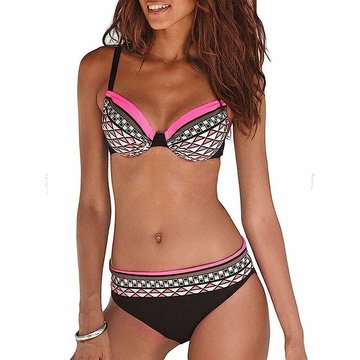 Bikini Femme 2 Pièces Sexy Tankinis Dos Nu Sport WAHAISON Maillot de Bain Piscine Deux Pièces Ensembles Taille Haute Licou Imprimé Swimwear
