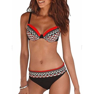 Bikini Femme 2 Pièces Sexy Piscine Tankinis Dos Nu Sport WAHAISON Maillot de Bain Deux Pièces Ensembles Taille Haute Licou Imprimé Swimwear